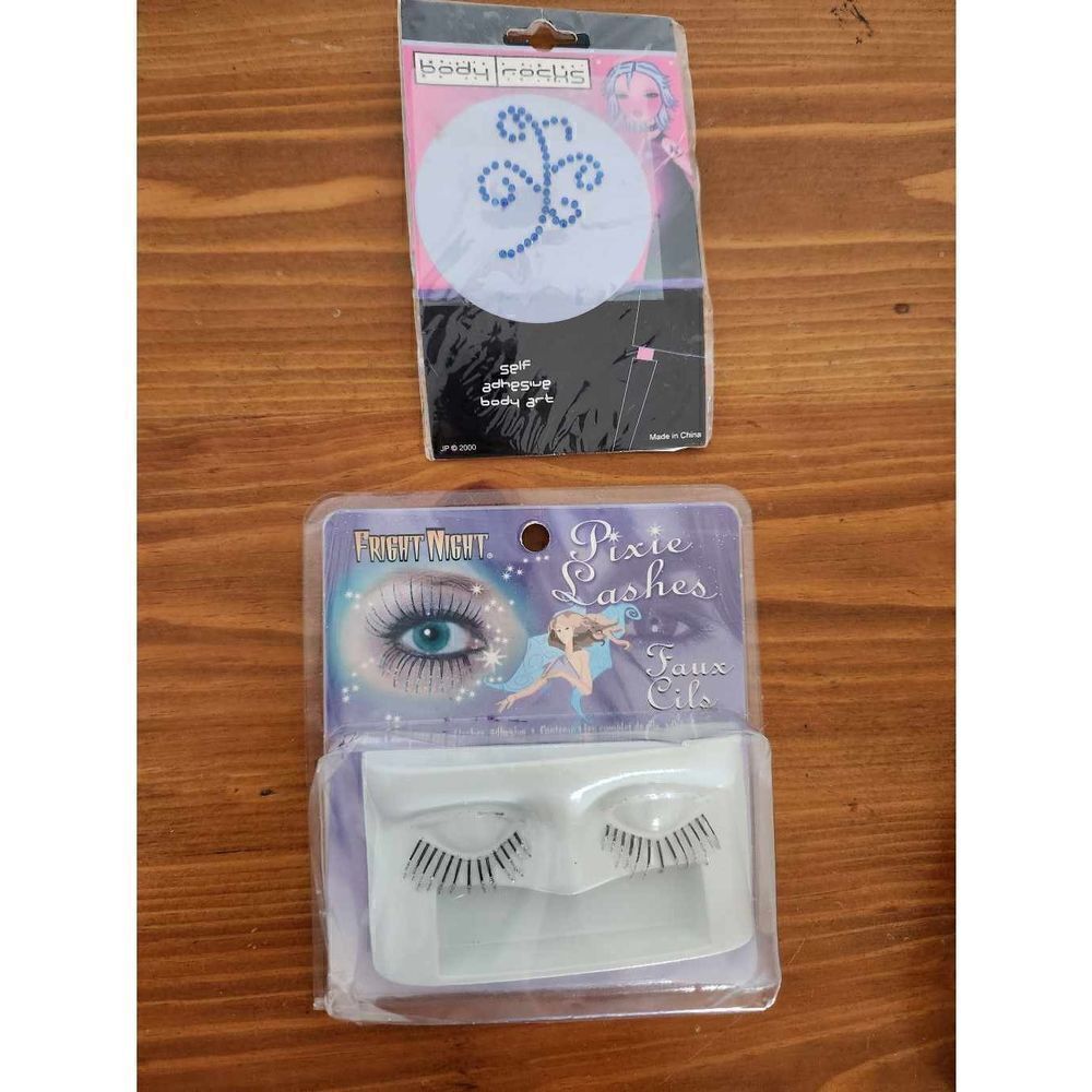 Pixie eyelashes y2k fairy costume body adhesive rhinestone jewel tattoo whimsy
